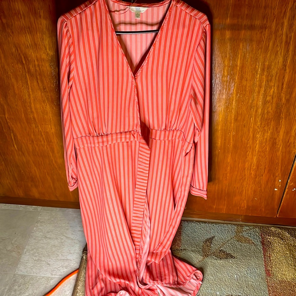 Pink and white striped dress
